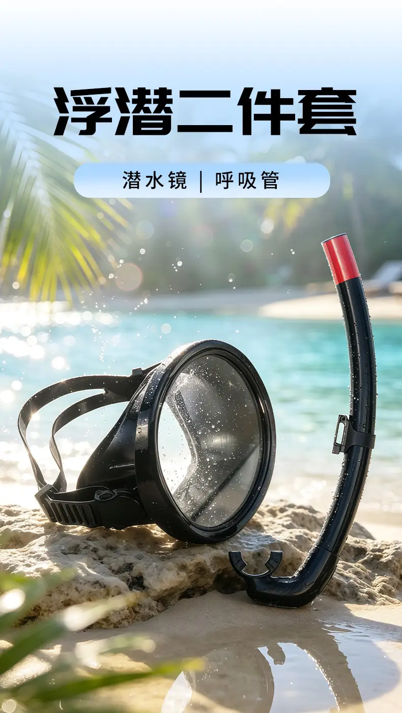 Cross-Border Hot-Selling Fisherman's Goggles Snorkeling Set, Environmentally Friendly Pvc Fisherman's Diving Goggles, Wet Breathing Tube Snorkeling Set — feature 3