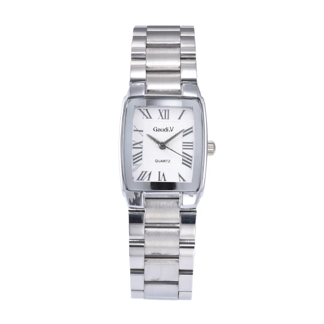 Gaudi.V Fashion Women's Quartz Watch Stainless Steel Strap Roman Scale Waterproof Watch Butterfly Clasp