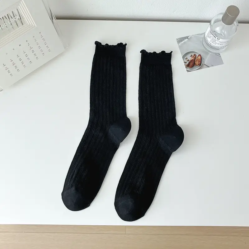 【10A Antibacterial and Odor-Resistant】Pure Cotton Socks for Women, Mid-Calf Socks, Summer Thin Long Socks, Mesh Breathable Japanese Style Slouch Socks