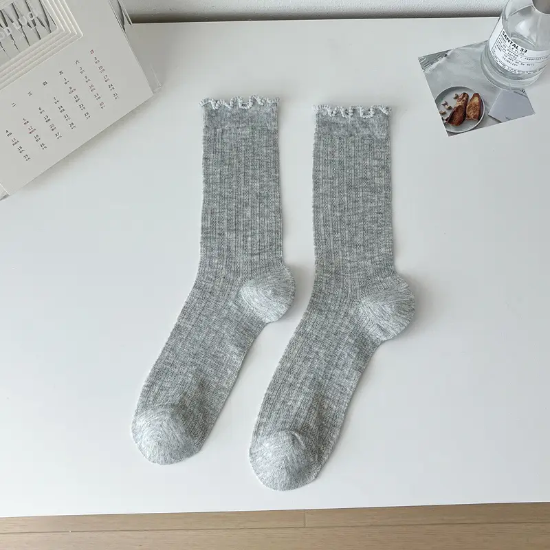 【10A Antibacterial and Odor-Resistant】Pure Cotton Socks for Women, Mid-Calf Socks, Summer Thin Long Socks, Mesh Breathable Japanese Style Slouch Socks