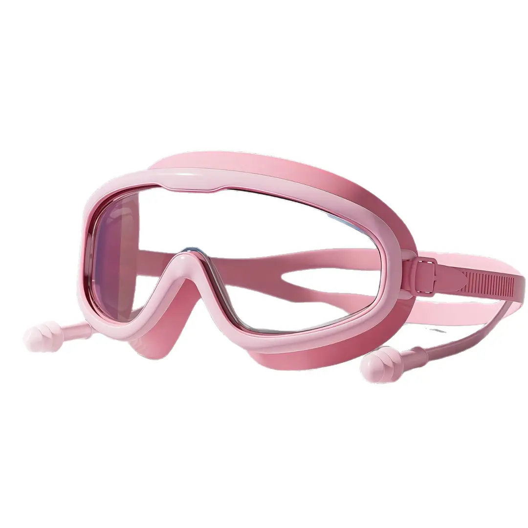 Children's Swimming Goggles, High-Definition, Anti-Fog, Waterproof, Professional Large-Frame Swimming Goggles for Boys and Girls, Special Swimming Cap Equipment for Diving