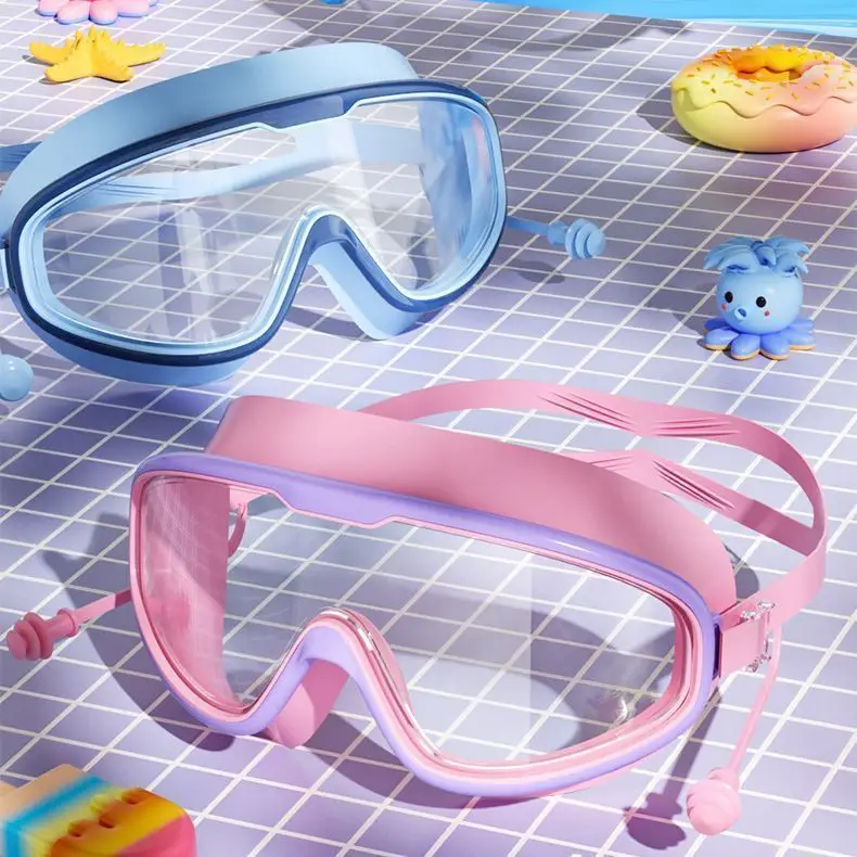 Children's Swimming Goggles, High-Definition, Anti-Fog, Waterproof, Professional Large-Frame Swimming Goggles for Boys and Girls, Special Swimming Cap Equipment for Diving — feature 2