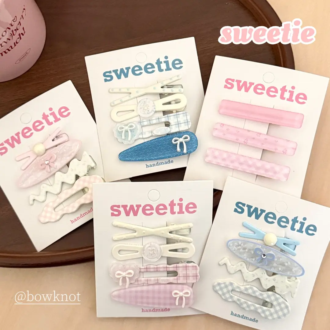 Blue and Pink Hair Clip Set for Girls, Versatile Duckbill Clips, Sweet College Style Bangs Clips, Elegant Hair Clips, Hair Accessories