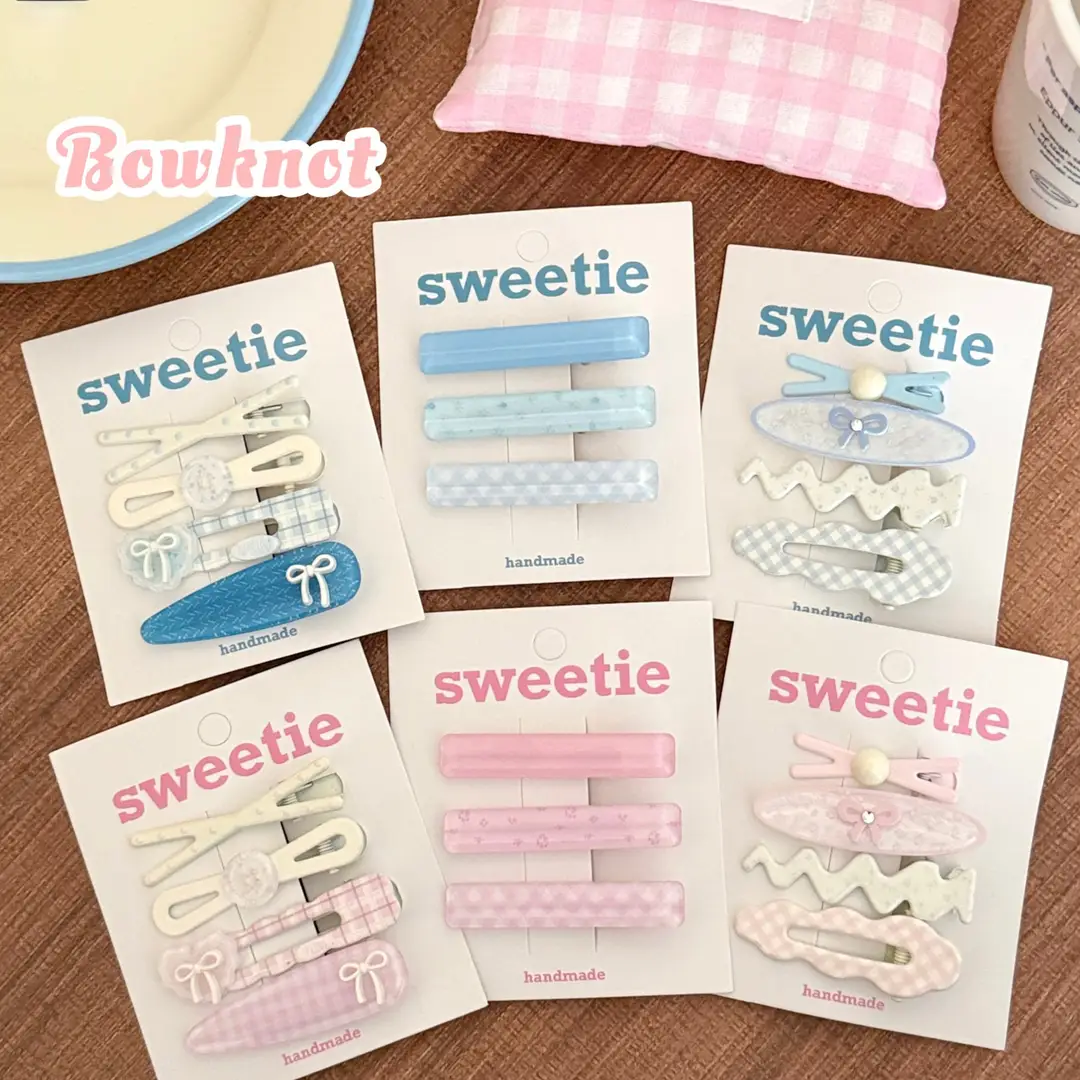 Blue and Pink Hair Clip Set for Girls, Versatile Duckbill Clips, Sweet College Style Bangs Clips, Elegant Hair Clips, Hair Accessories — feature 9
