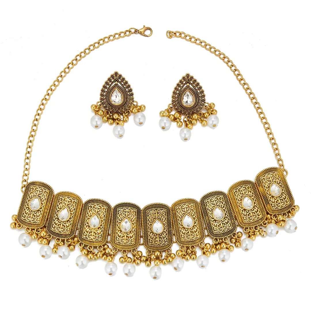 Factory Direct Sales Cross-Border Hot-Selling Retro Bohemian Ethnic Style Fashion Earrings Necklace Jewelry Set Indian Style — feature 16