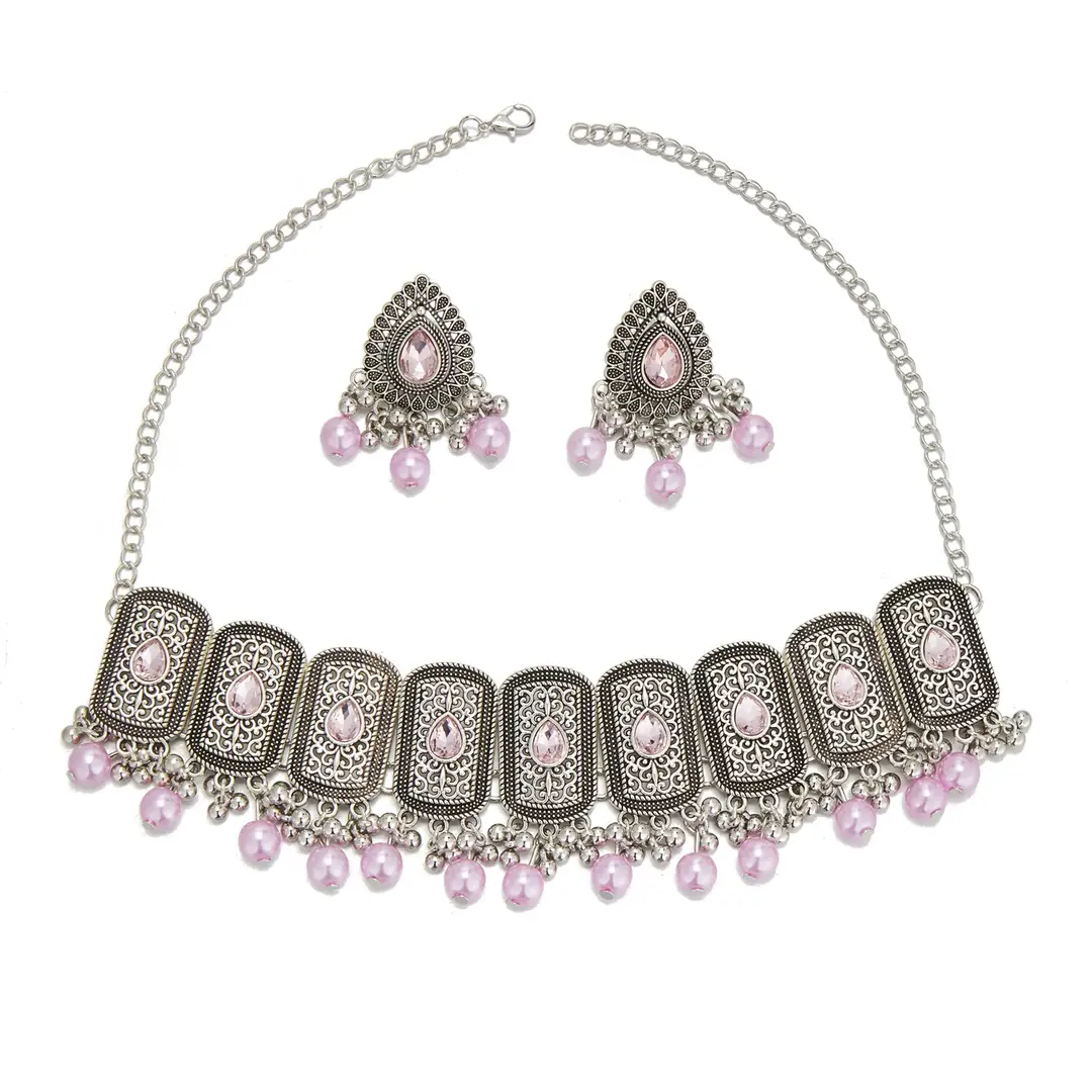 Factory Direct Sales Cross-Border Hot-Selling Retro Bohemian Ethnic Style Fashion Earrings Necklace Jewelry Set Indian Style — feature 21