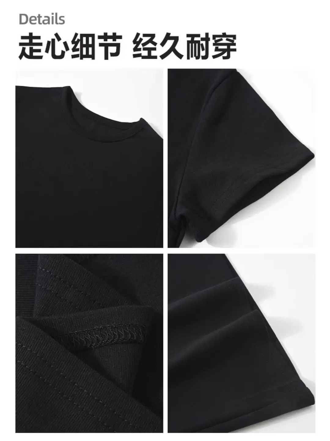Black Round Neck Short-Sleeved T-Shirt Slim Fit Waist-Cinching Tight-Fitting Right-Shoulder Top for Women 2026 Summer Simple and Versatile Outfit - Image 8