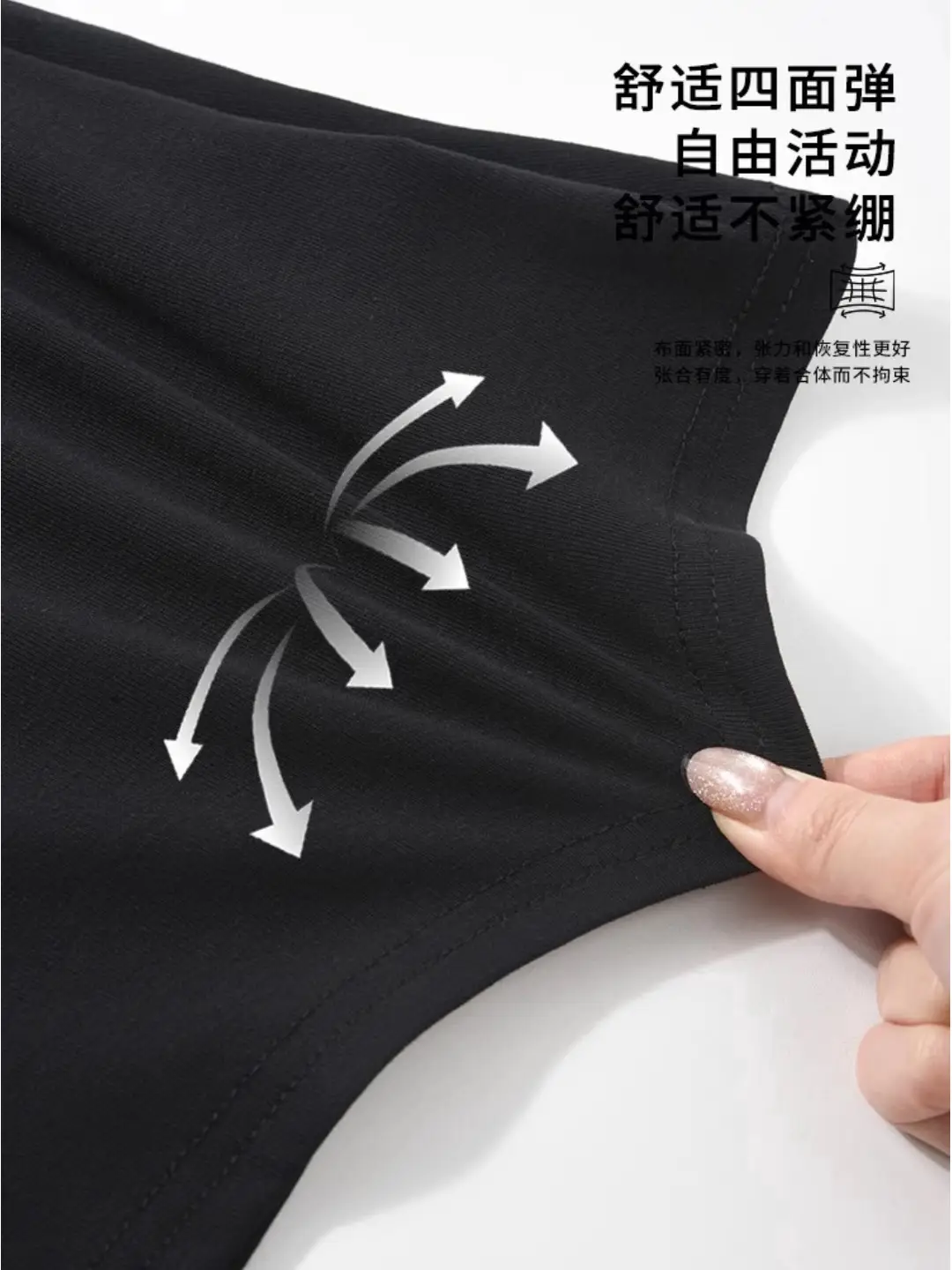 Black Round Neck Short-Sleeved T-Shirt Slim Fit Waist-Cinching Tight-Fitting Right-Shoulder Top for Women 2026 Summer Simple and Versatile Outfit - Image 9