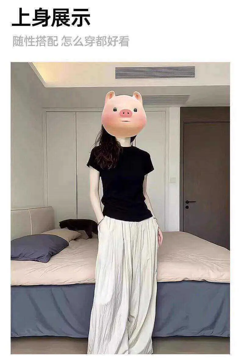 Black Round Neck Short-Sleeved T-Shirt Slim Fit Waist-Cinching Tight-Fitting Right-Shoulder Top for Women 2026 Summer Simple and Versatile Outfit — feature 11