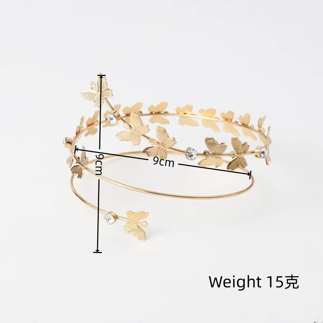 Amazon Geometric Metal Bracelet Punk Arm Ring Exaggerated Leaf Flower Design for Women Open-Ended — feature 23