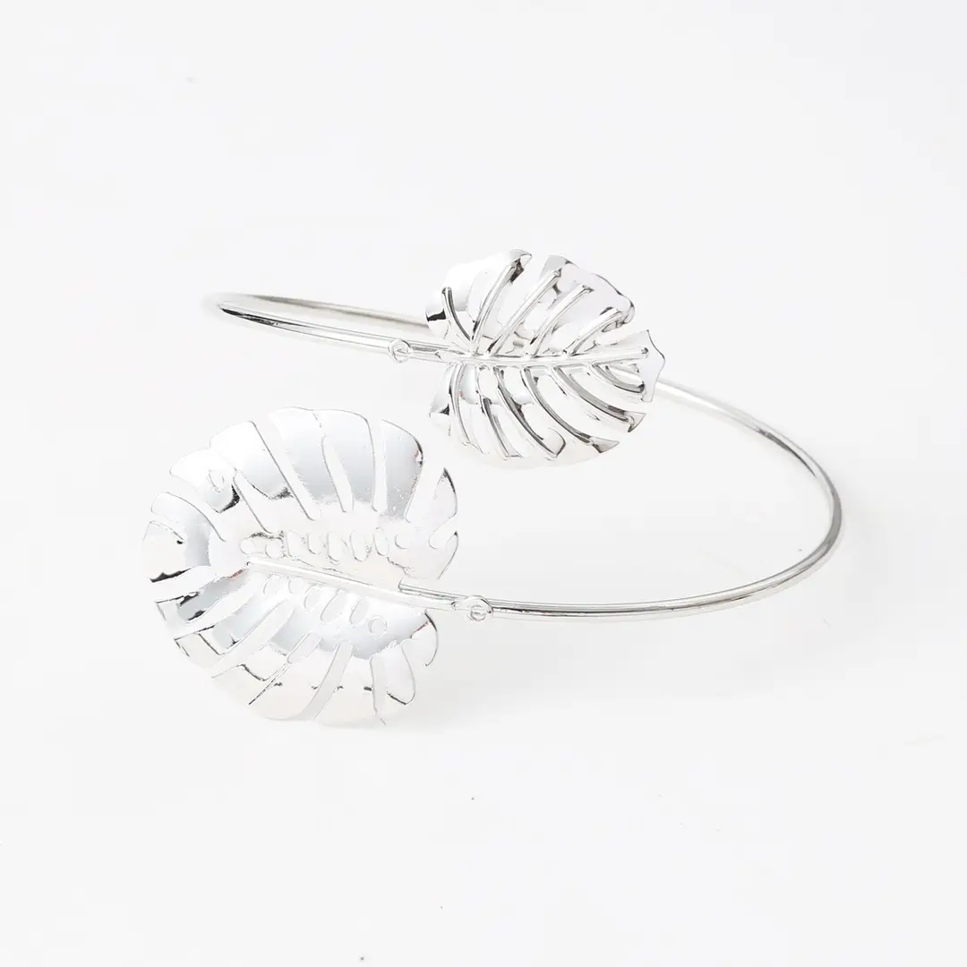 Amazon Geometric Metal Bracelet Punk Arm Ring Exaggerated Bracelet Leaf Flower Women's Open Arm Ring Bracelet