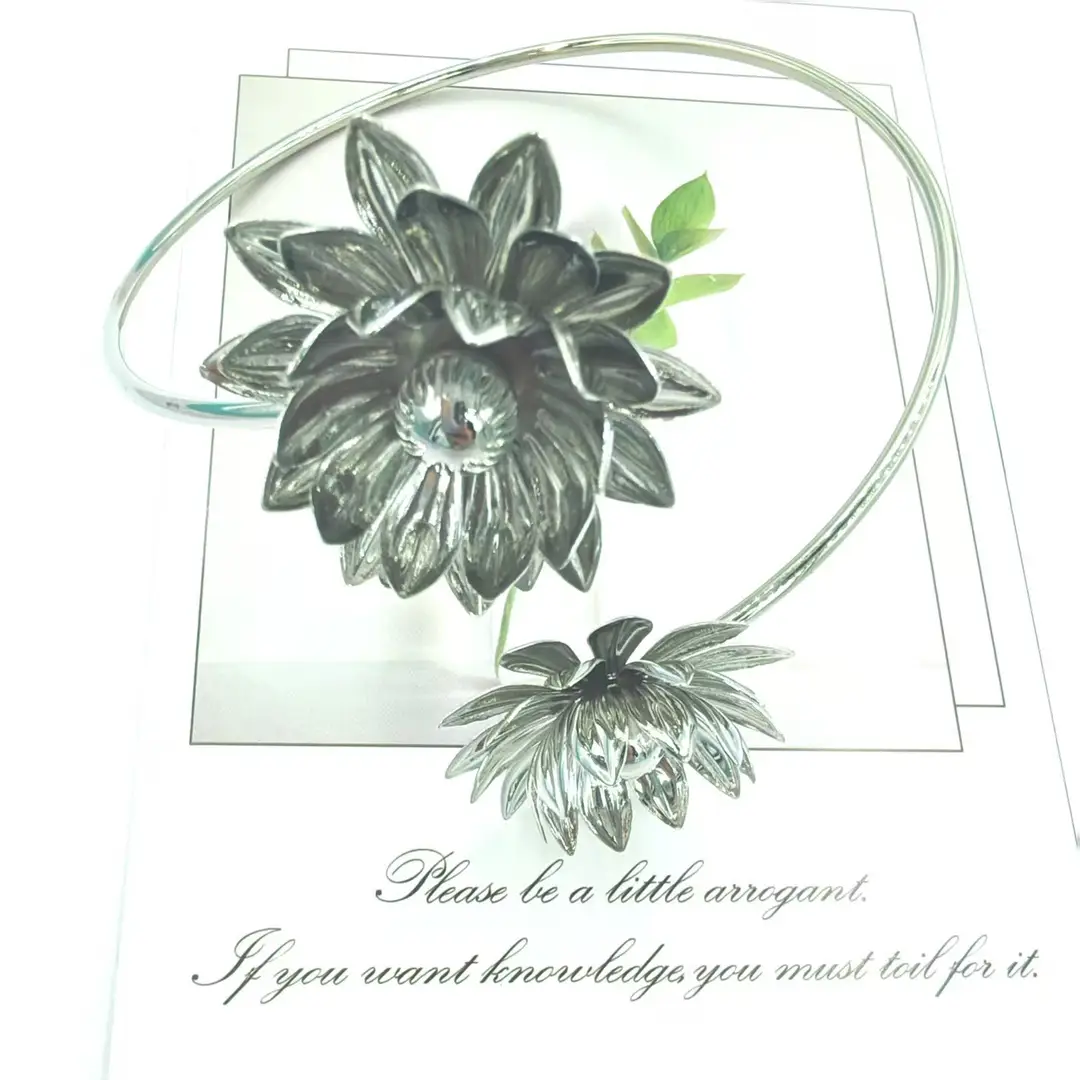 Amazon Geometric Metal Bracelet Punk Arm Ring Exaggerated Bracelet Leaf Flower Women's Open Arm Ring Bracelet