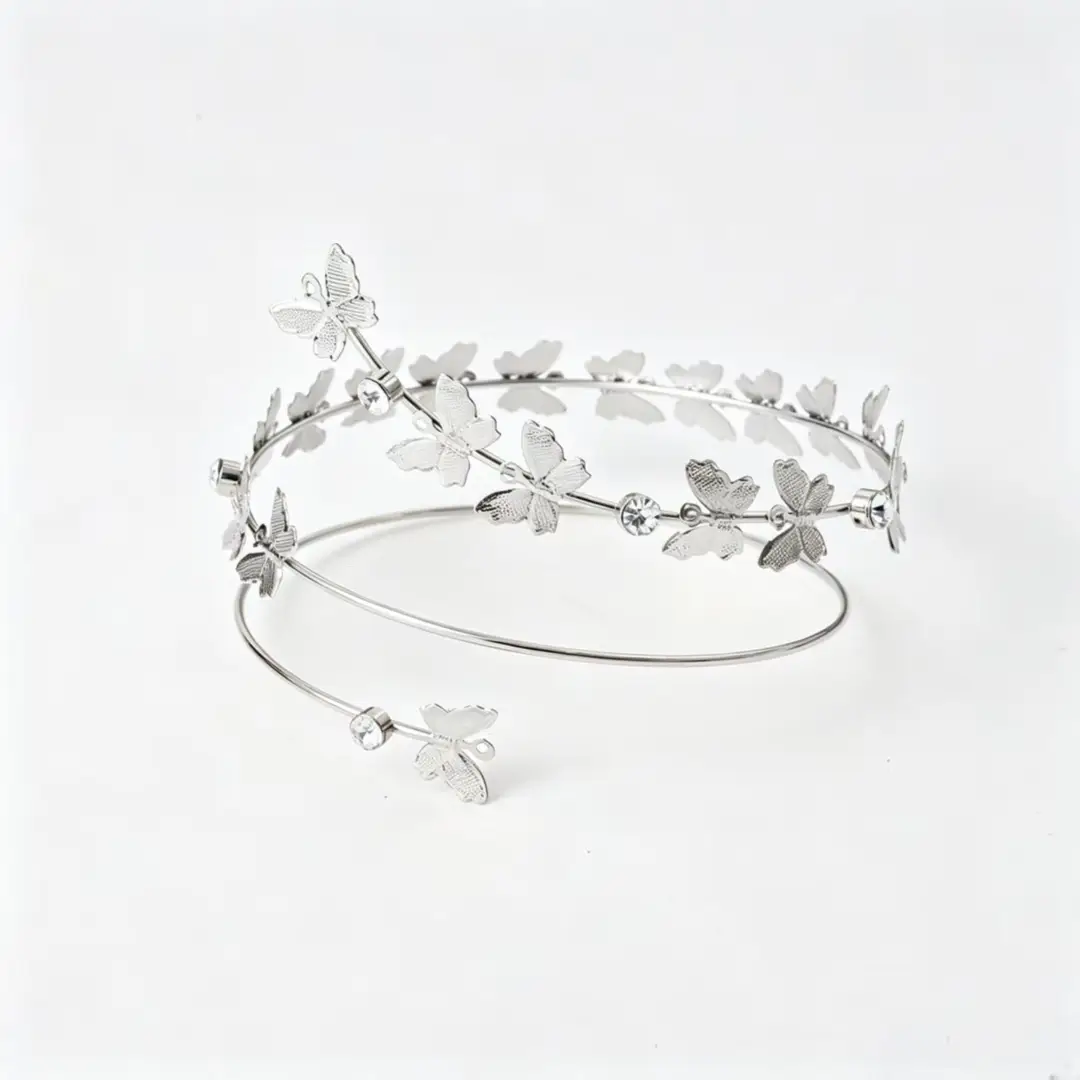 Amazon Geometric Metal Bracelet Punk Arm Ring Exaggerated Leaf Flower Design for Women Open-Ended