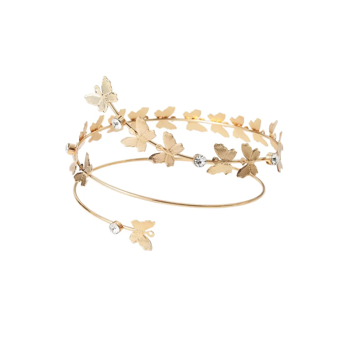 Amazon Geometric Metal Bracelet Punk Arm Ring Exaggerated Bracelet Leaf Flower Women's Open Arm Ring Bracelet