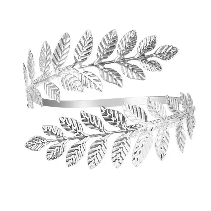 Amazon Geometric Metal Bracelet Punk Arm Ring Exaggerated Bracelet Leaf Flower Women's Open Arm Ring Bracelet