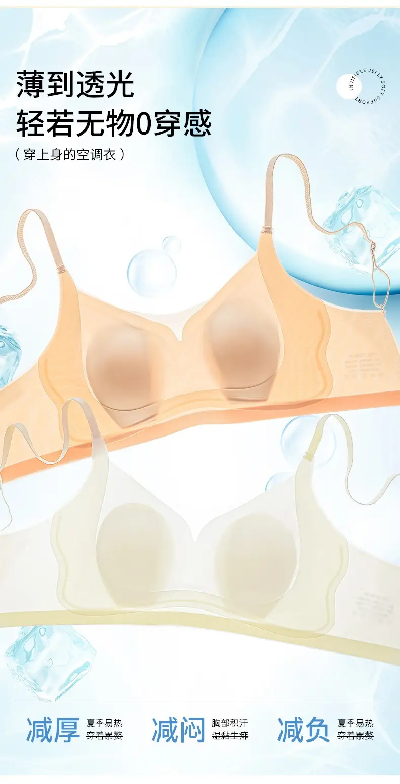 Invisible Bra for Women with Large U-Shaped Back, Thin Straps, Minimizes Large Bust, Ultra-Thin Seamless Bra for Summer — feature 2