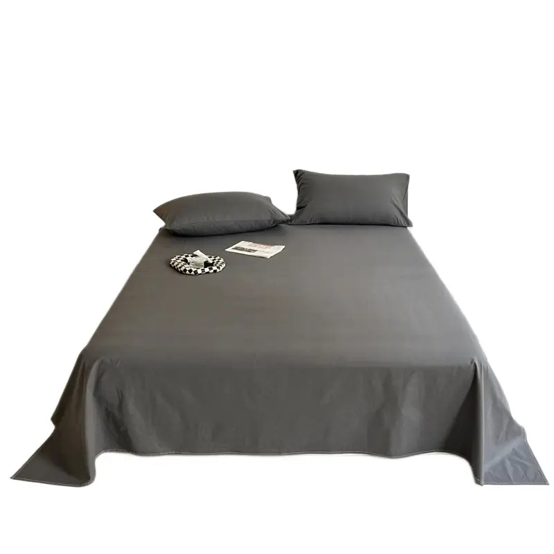 Flash Sale Simple Dark Gray and Light Gray Bed Sheet for Single Dormitory, Instant Retail with Certificate of Conformity