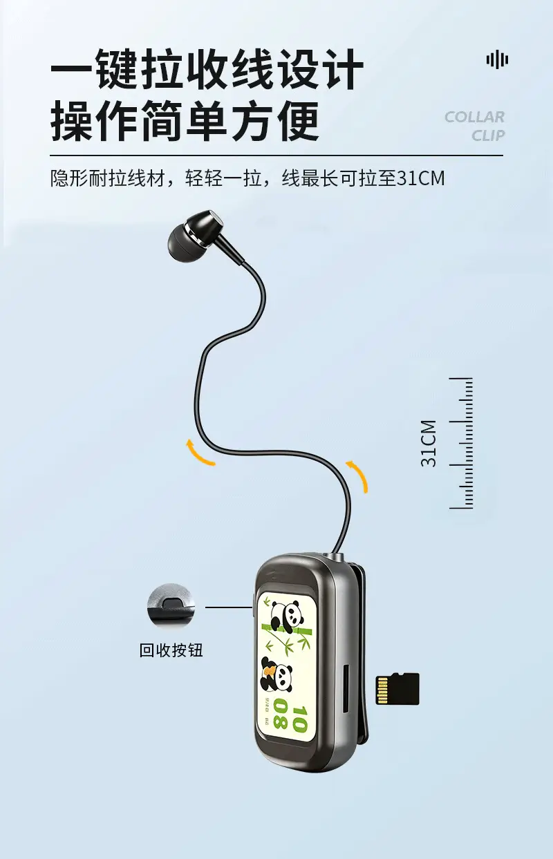 Lavalier Wind-Noise Reduction Bluetooth Headset for Cycling, High-Definition Calls, Ultra-Long Battery Life, Business Delivery, Cross-Border Wireless Headset — feature 6