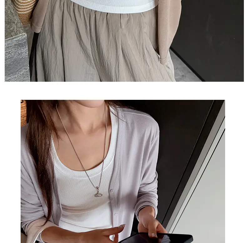 Tencel Lyocell Sun-Protective Knit Cardigan for Women, Summer Long-Sleeve Thin Outerwear, Air Conditioning Shirt, Simple Versatile Jacket — feature 16
