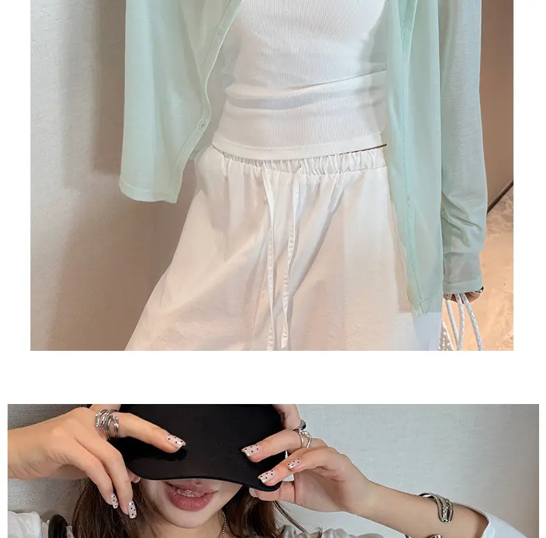 Tencel Lyocell Sun-Protective Knit Cardigan for Women, Summer Long-Sleeve Thin Outerwear, Air Conditioning Shirt, Simple Versatile Jacket — feature 19