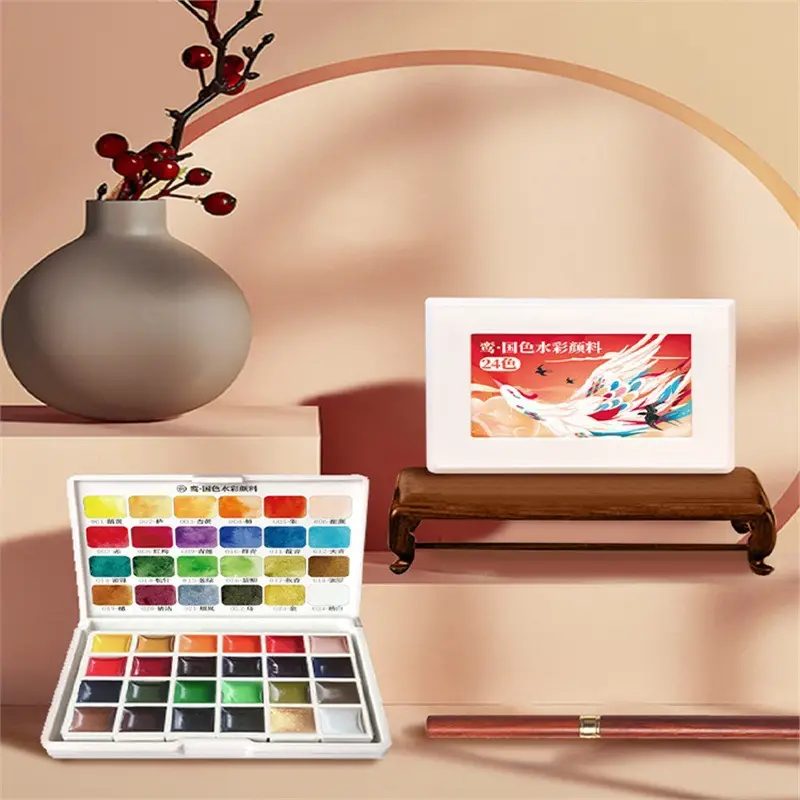 Feile Bird Watercolor Line Drawing Set: Elegant Pocket Art Supplies for Coloring Jiangshan Landscape Paintings, Plants, and the Forbidden City