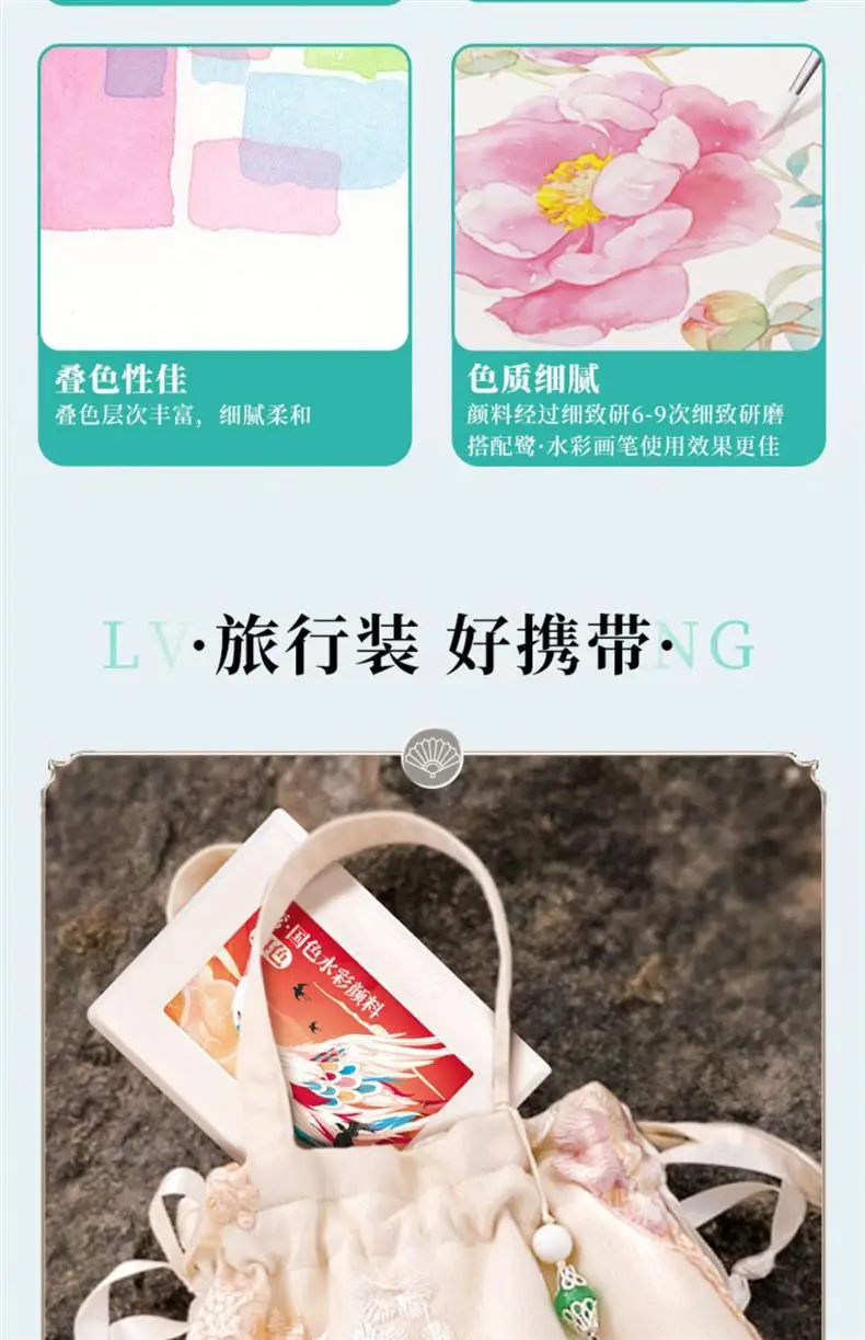 Feile Bird Watercolor Line Drawing Set: Elegant Pocket Art Supplies for Coloring Jiangshan Landscape Paintings, Plants, and the Forbidden City — feature 21
