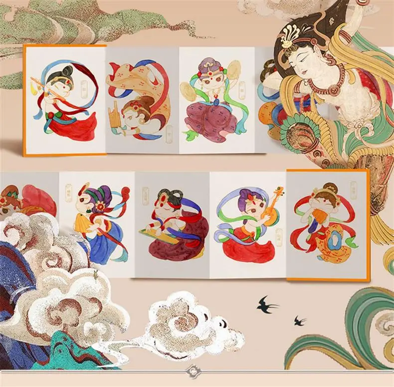 Feile Bird Watercolor Line Drawing Set: Elegant Pocket Art Supplies for Coloring Jiangshan Landscape Paintings, Plants, and the Forbidden City — feature 36