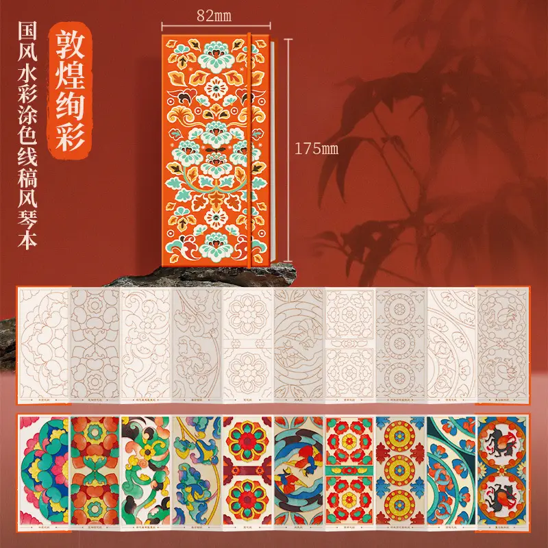 Feile Bird Watercolor Line Drawing Set: Elegant Pocket Art Supplies for Coloring Jiangshan Landscape Paintings, Plants, and the Forbidden City