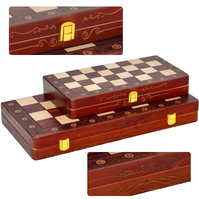 Factory Direct Sales Cross-Border Magnetic Portable Three-In-One Chess, Checkers, and Backgammon Educational Desktop Toys