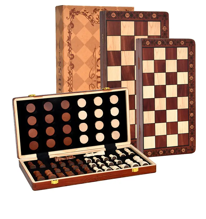 Factory Direct Sales Cross-Border Magnetic Portable Three-In-One Chess, Checkers, and Backgammon Educational Desktop Toys — feature 14