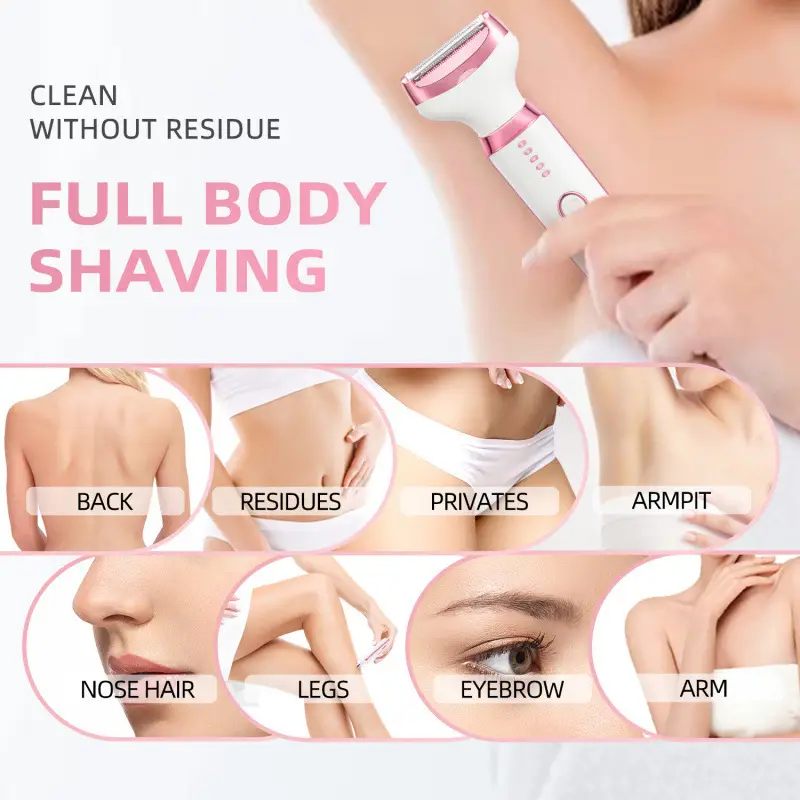 Five-In-One Hair Trimmer, Hair Removal, Body and Private Area Hair Removal, Private Clipper, Electric Shaver, Portable for Women