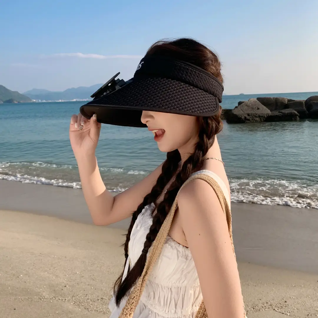 Solar-Powered Fan Hat with Fan, Sun Hat for Women, Uv Protection, Sun Protection Visor Hat, Face-Covering Sun Hat