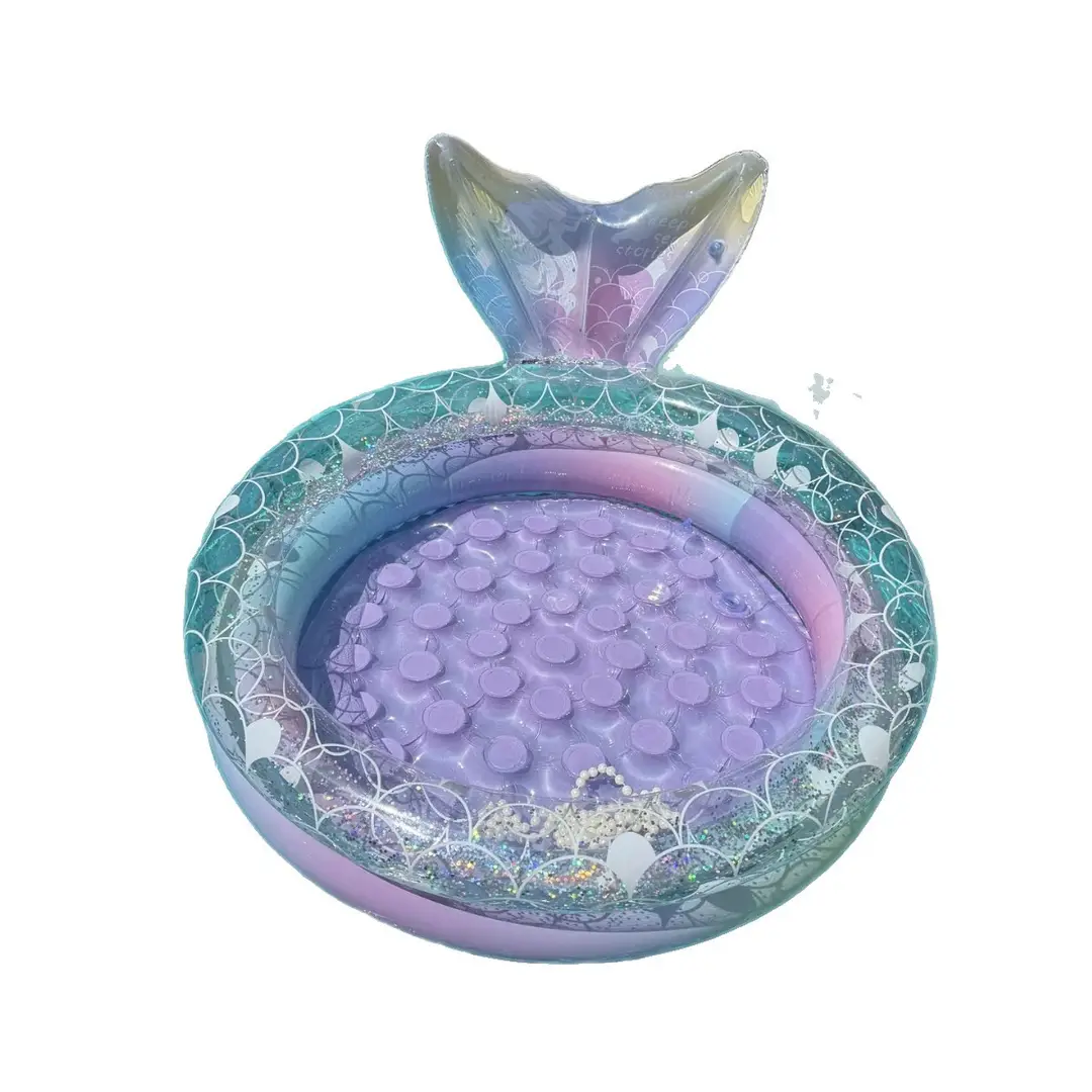 Dreamy Mermaid Pool, Inflatable Swimming Pool, Thickened Home-Use Summer Baby Round Ocean Ball Pool