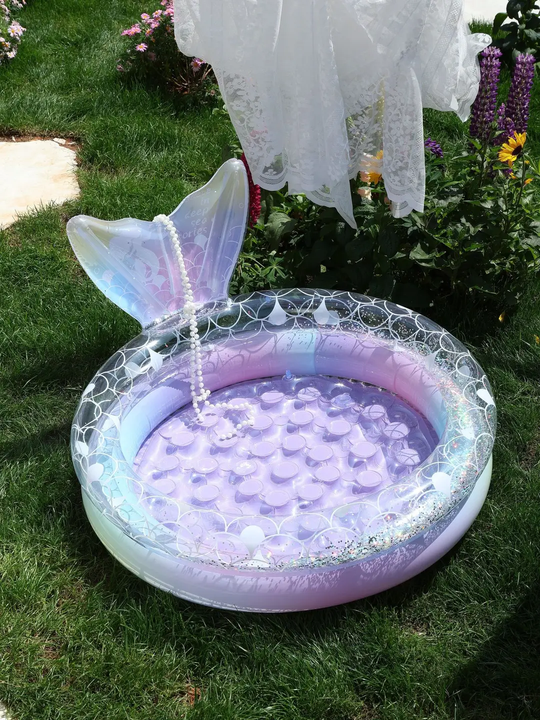 Dreamy Mermaid Pool, Inflatable Swimming Pool, Thickened Home-Use Summer Baby Round Ocean Ball Pool — feature 12