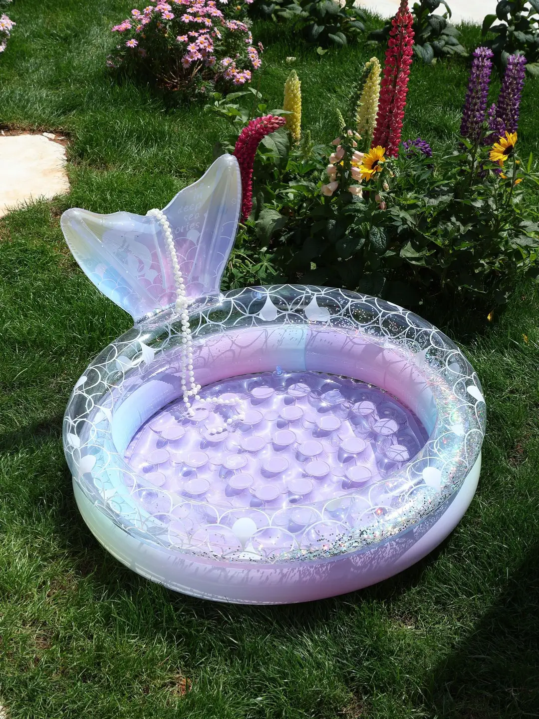 Dreamy Mermaid Pool, Inflatable Swimming Pool, Thickened Home-Use Summer Baby Round Ocean Ball Pool — feature 13
