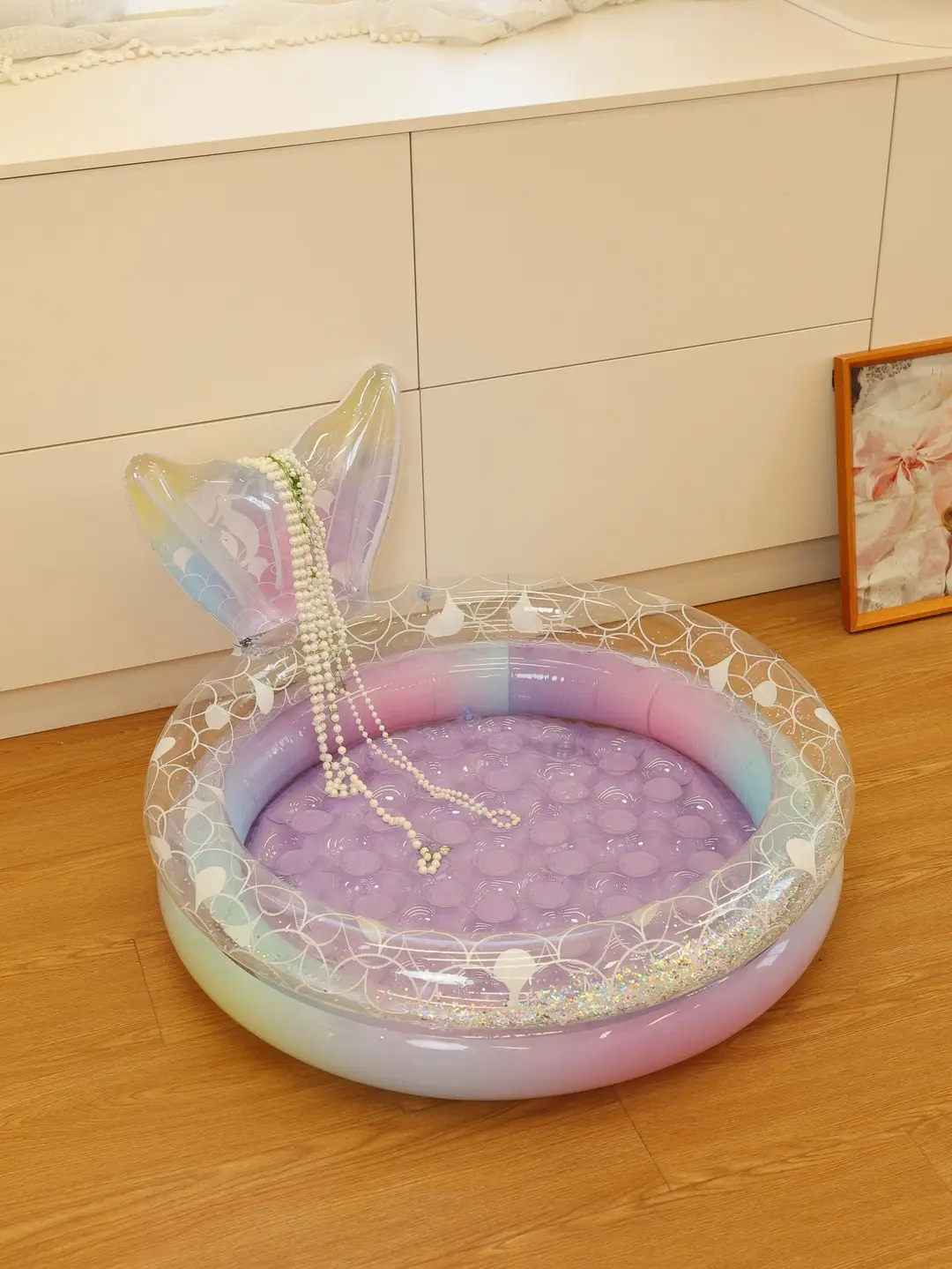 Dreamy Mermaid Pool, Inflatable Swimming Pool, Thickened Home-Use Summer Baby Round Ocean Ball Pool — feature 19