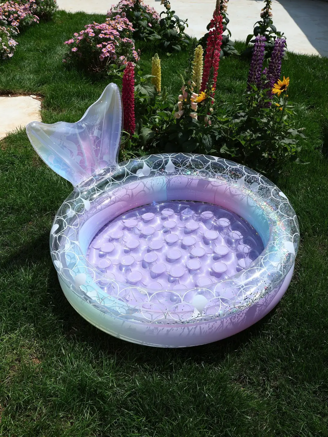 Dreamy Mermaid Pool, Inflatable Swimming Pool, Thickened Home-Use Summer Baby Round Ocean Ball Pool — feature 7