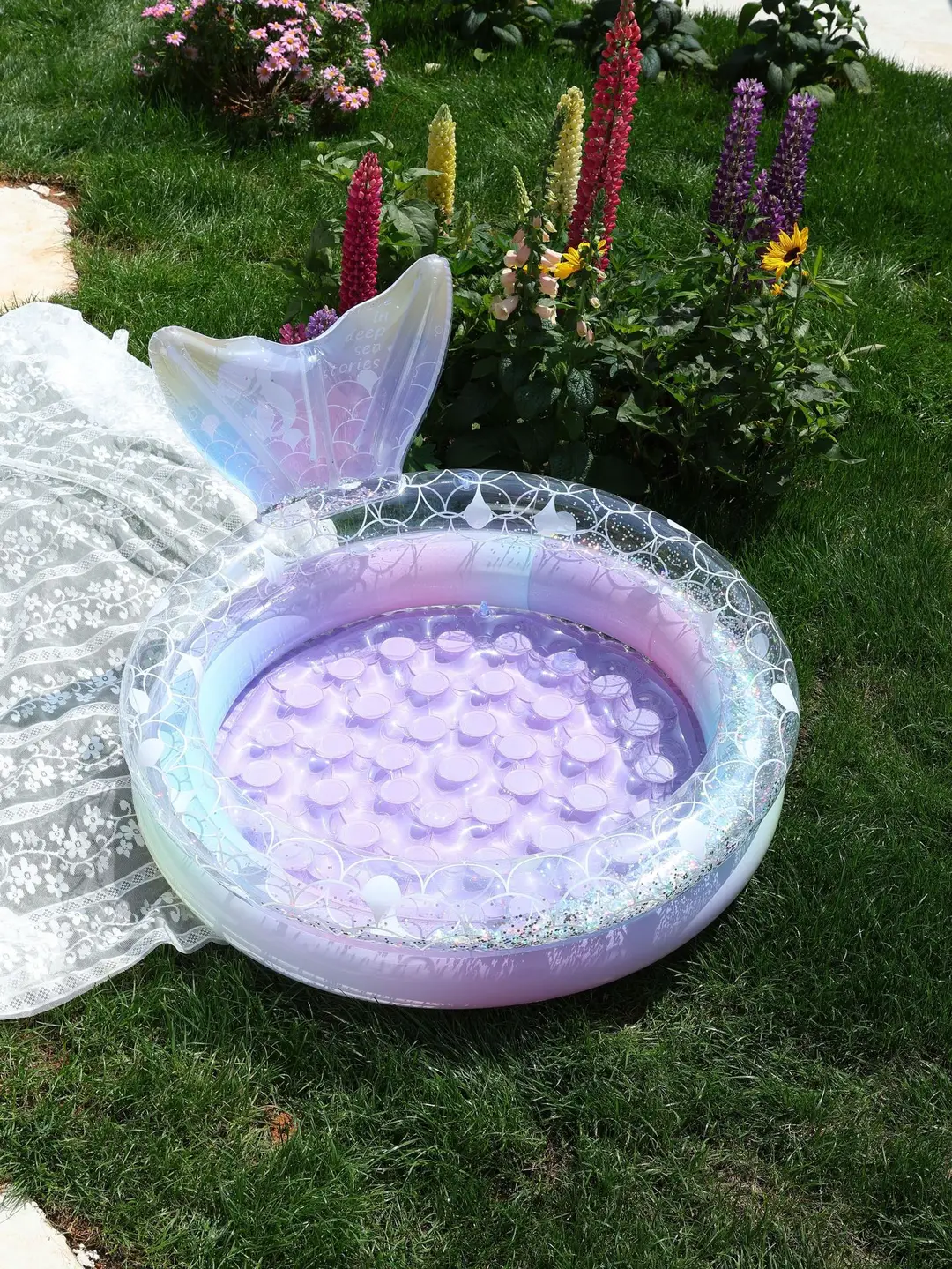 Dreamy Mermaid Pool, Inflatable Swimming Pool, Thickened Home-Use Summer Baby Round Ocean Ball Pool — feature 8