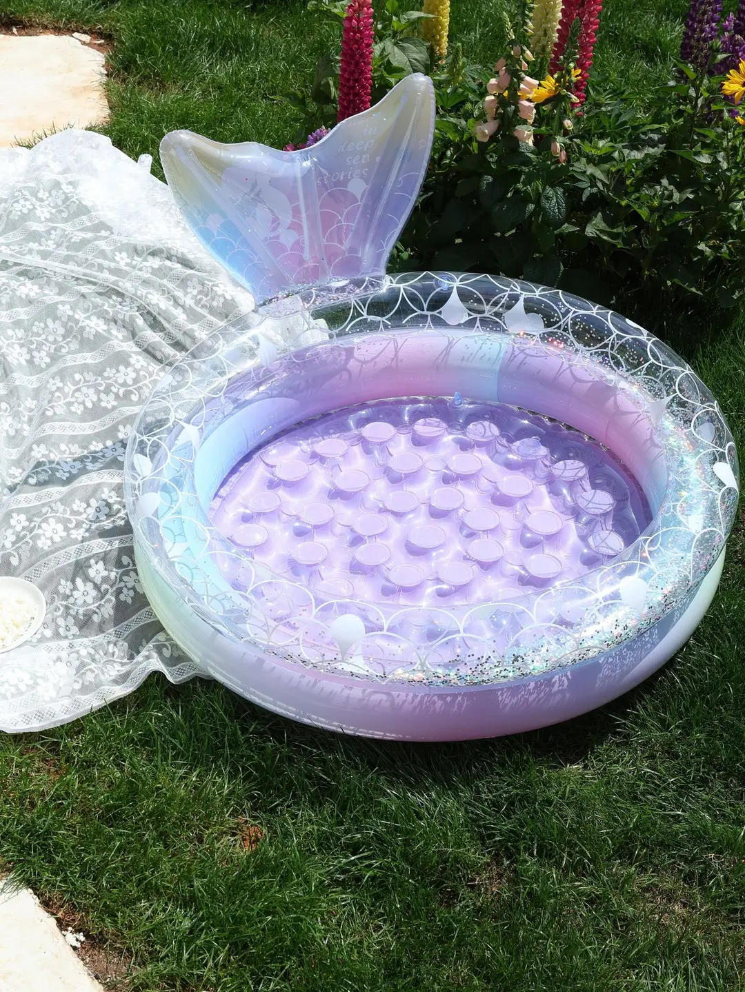 Dreamy Mermaid Pool, Inflatable Swimming Pool, Thickened Home-Use Summer Baby Round Ocean Ball Pool — feature 9