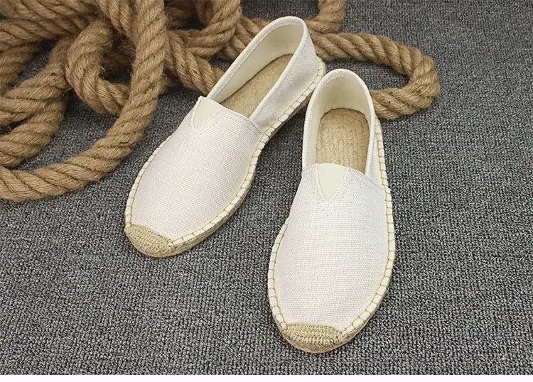 Summer Handmade Linen-Soled Straw Shoes for Men, Slip-On Lazy Fisherman Shoes, Casual Breathable Sweat-Absorbent Single Shoes, Canvas Shoes — feature 13