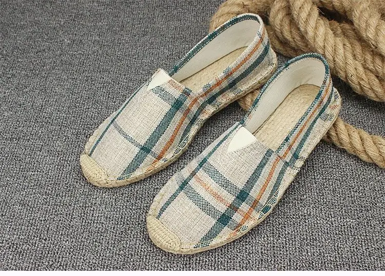 Summer Handmade Linen-Soled Straw Shoes for Men, Slip-On Lazy Fisherman Shoes, Casual Breathable Sweat-Absorbent Single Shoes, Canvas Shoes — feature 18