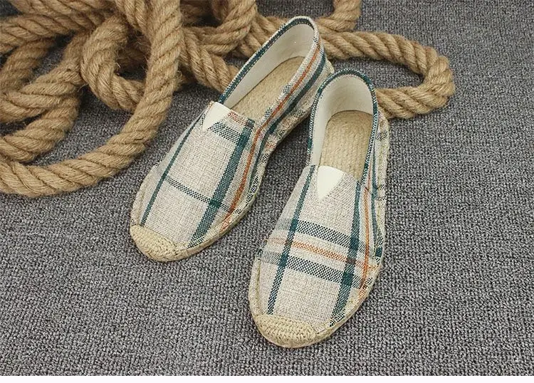 Summer Handmade Linen-Soled Straw Shoes for Men, Slip-On Lazy Fisherman Shoes, Casual Breathable Sweat-Absorbent Single Shoes, Canvas Shoes — feature 19
