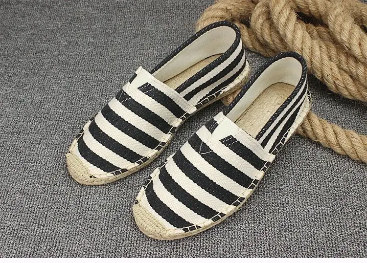 Summer Handmade Linen-Soled Straw Shoes for Men, Slip-On Lazy Fisherman Shoes, Casual Breathable Sweat-Absorbent Single Shoes, Canvas Shoes — feature 24