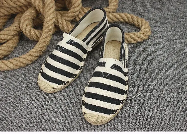 Summer Handmade Linen-Soled Straw Shoes for Men, Slip-On Lazy Fisherman Shoes, Casual Breathable Sweat-Absorbent Single Shoes, Canvas Shoes — feature 25
