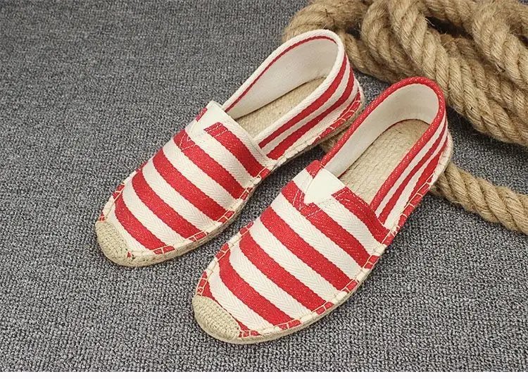 Summer Handmade Linen-Soled Straw Shoes for Men, Slip-On Lazy Fisherman Shoes, Casual Breathable Sweat-Absorbent Single Shoes, Canvas Shoes — feature 26