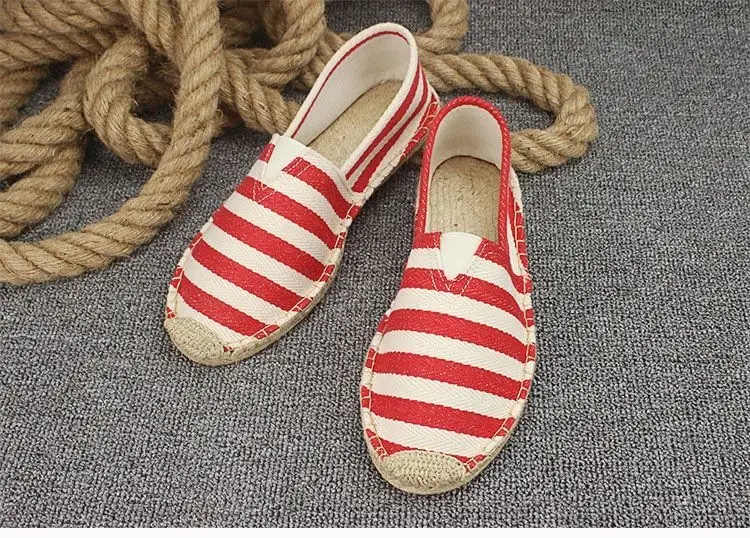 Summer Handmade Linen-Soled Straw Shoes for Men, Slip-On Lazy Fisherman Shoes, Casual Breathable Sweat-Absorbent Single Shoes, Canvas Shoes — feature 27