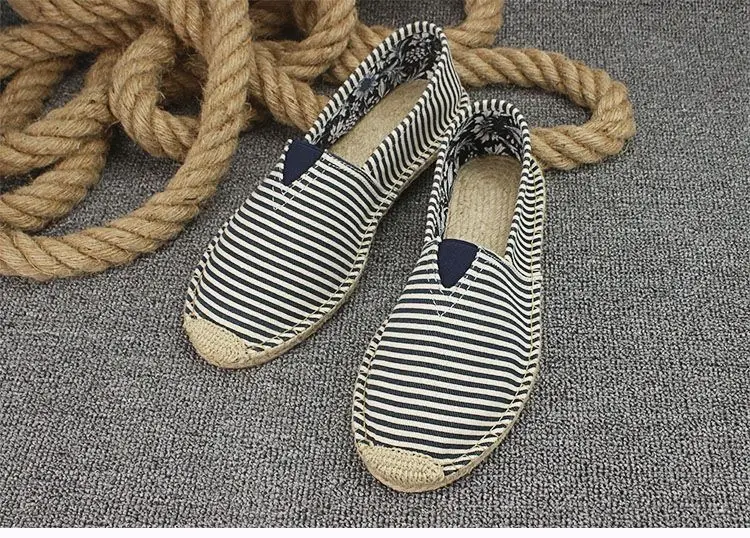 Summer Handmade Linen-Soled Straw Shoes for Men, Slip-On Lazy Fisherman Shoes, Casual Breathable Sweat-Absorbent Single Shoes, Canvas Shoes — feature 33