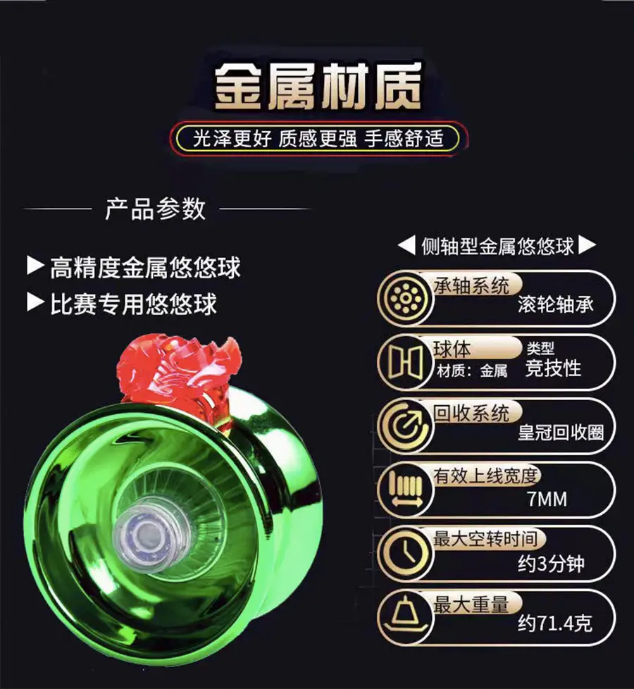 Cross-Border Alloy Yo-Yo Ball for Children, Metal Yoyo Ball, Spinning Fancy Entry-Level Educational Competitive Toy for Little Boys — feature 3