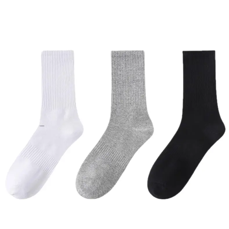 Men's White Mid-Calf Socks, Thin Short Socks for All Seasons, Sweat-Absorbent Women's Socks, Anti-Odor, Breathable, Disposable Daily Socks