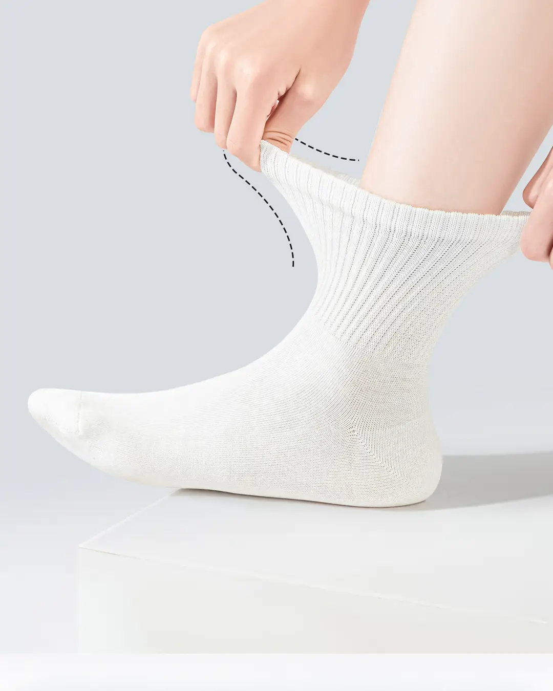 Men's White Mid-Calf Socks, Thin Short Socks for All Seasons, Sweat-Absorbent Women's Socks, Anti-Odor, Breathable, Disposable Daily Socks — feature 15